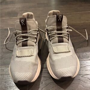 On Running  Cream and Brown Sneakers